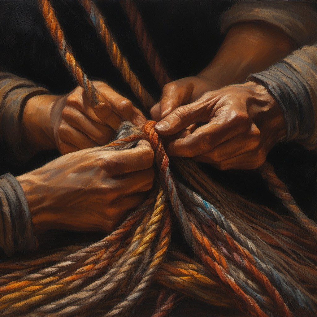 threads into rope